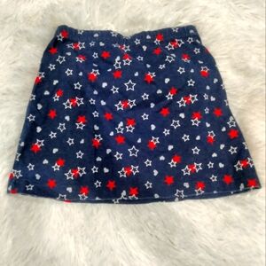 Toddler girls patriotic red white blue hearts stars skirt 3T